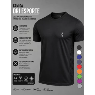 CAMISA DRY FIT MASCULINA ACADEMIA FUTEBOL - PP P M G GG G1 G2 G3