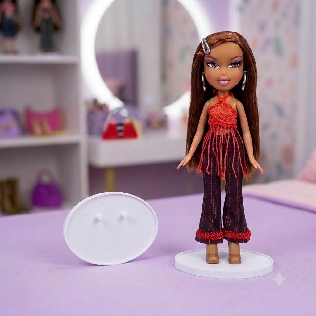 Suporte para Boneca Bratz | Expositor Display Base Oval para Colecionador | Stand Boneca Impressão 3D