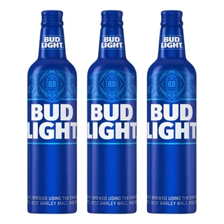 Kit Cerveja C/ 03 Unidades De Bud Light Garrafa Especial De Alúminio