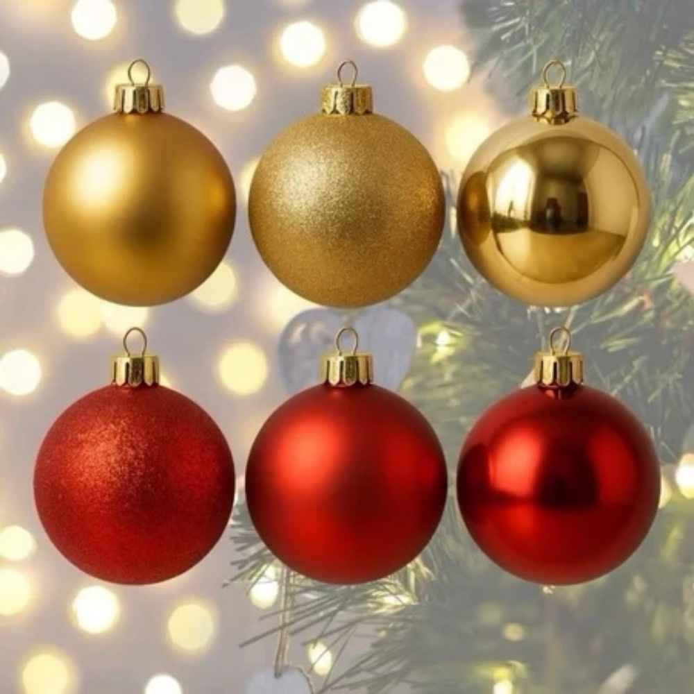 Kit 6 Bolas de Natal PREMIUM 10cm | Shopee Brasil