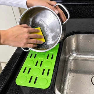 Tapete Protetor Borda de Pia Cozinha Louça com Aba Flexível de Silicone