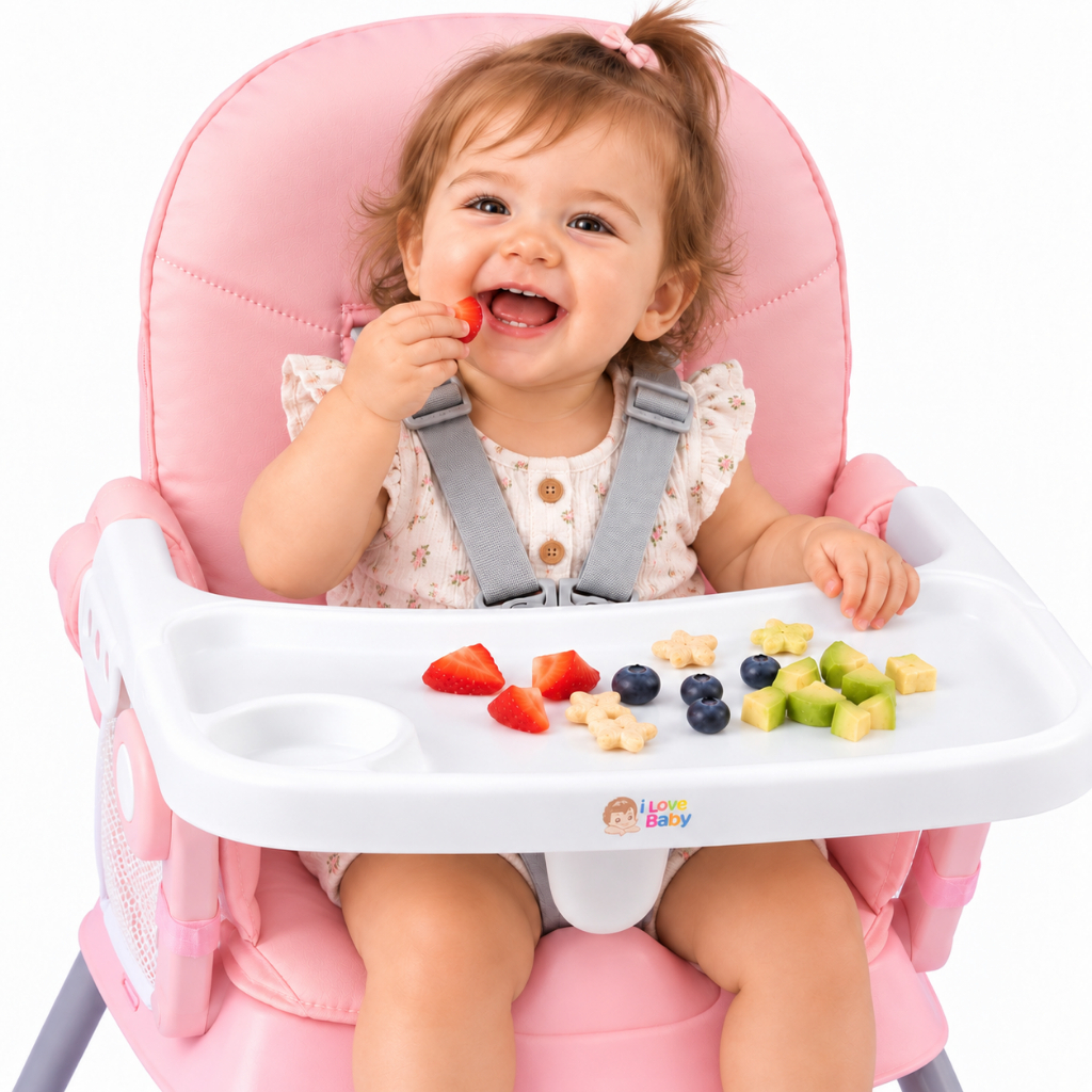 Cadeira De Alimentação Bebê Portátil Rosa - Cadeirão - I Love Baby ...