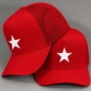 Bone Vermelho Estrela Mão Truker Telinha Lu La.
