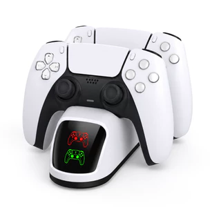 Base Dock Suporte Duplo de carregamento para 2 Controles Dualsense PS5 Slim Fat PRO