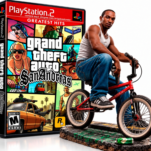 GTA San Andreas Dublado PS2 – Atualizado 100% Português – Jogo para ...