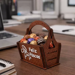 Kit 6 Lembrancinhas Páscoa Coelho Porta Bombom Chocolate Mdf em Oferta na Shopee