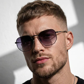 Oculos de Sol Hexagonal Preto Degrade Original Premium Blogueira Tendencia uv400 Feminino Masculino em Oferta na Shopee