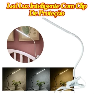 Luz Led Para Leitura 75Cm Com Clip De Proteção Ocular Inteligente Multiuso Com Ajuste De Brilho em Oferta na Shopee