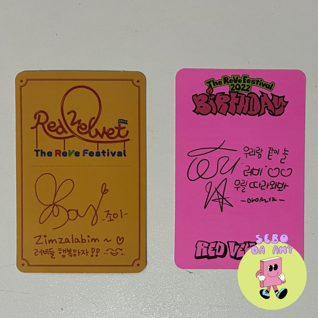 Photocards Cards PC Red Velvet Joy Irene Birthday The Reve