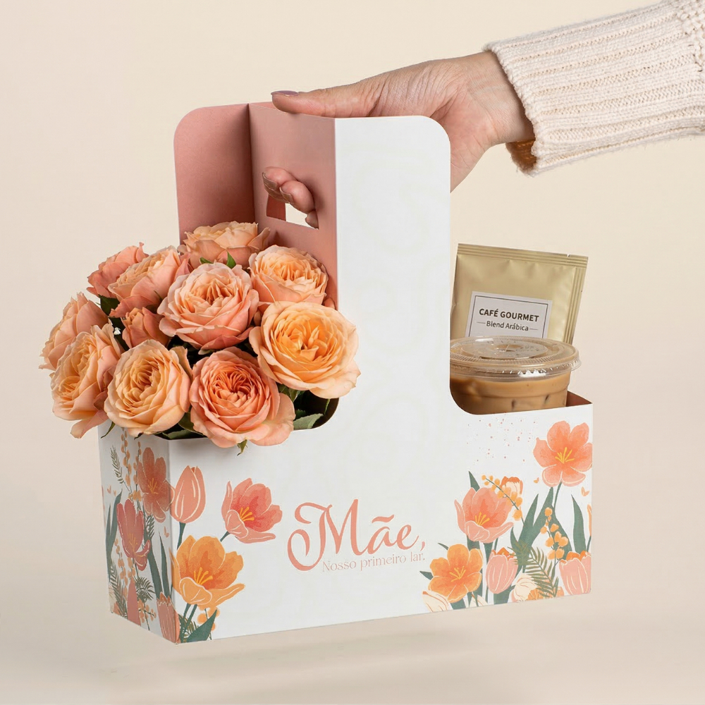 Embalagem Dia das Mães -  Caixa Cesta Para Flores, Cestas e Presentes (05 unidades) em Oferta na Shopee