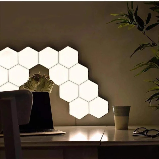 Luminária LED Hexagonal Quântica Modular Touch Controle Remoto Decoração Quarto Sala Kit 3 — imagem 5