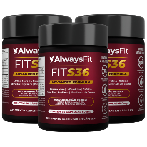 Kit 3 FitS36 da AlwaysFit Suplemento Alimentar em Cápsulas - 60 Cápsulas
