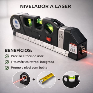 Nivelador Laser Linha Verde Profissional Level Pro3 Regua 250cm Alta Precisao Construção Medição