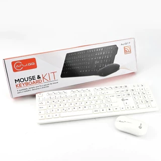 Kit Teclado Mouse Sem Fio Wireless 2.4 Ghz Pc Tv Note Abnt2 Branco