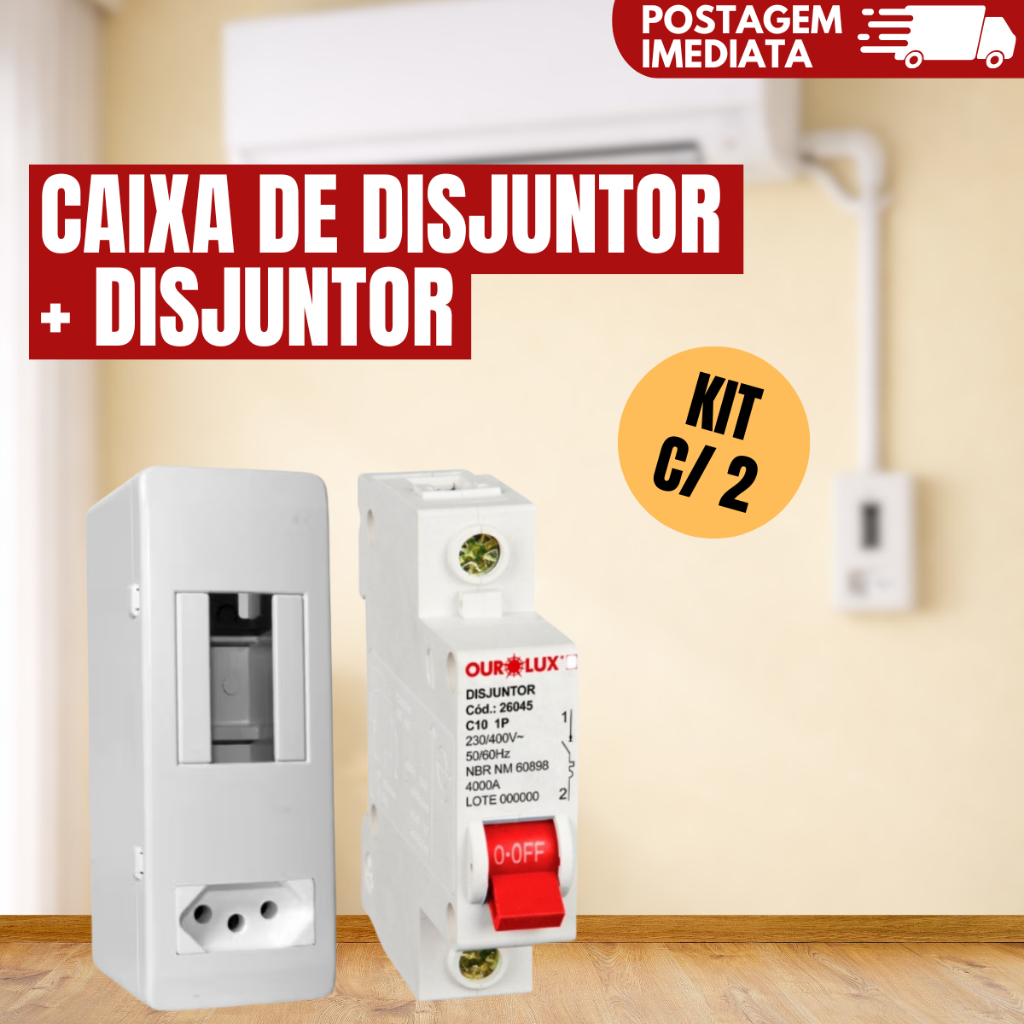 Kit c/ 2 Caixa com disjuntor + Tomada 20A para Ar-condicionado ...