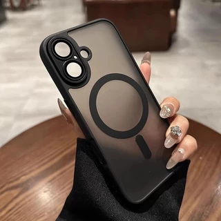 Capa De Carga Choque Magsafe Magnética Capinha fosca Compatível com iPhone17 15 16PRO 11 12 13 14 Pro Max