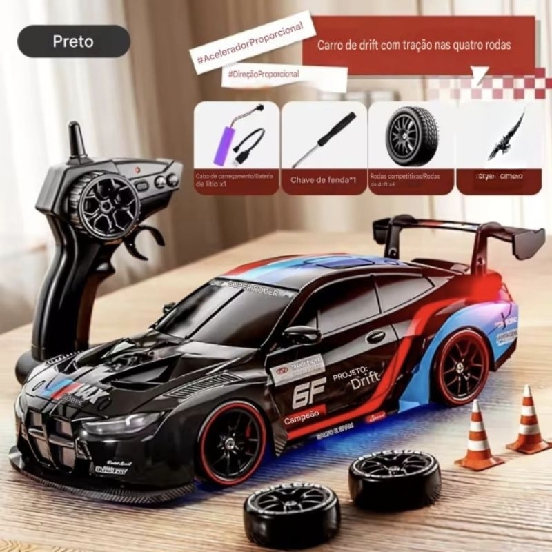 Porsche 993 Nissan GTR RC Drift 4WD 1:24 carrinho de controle