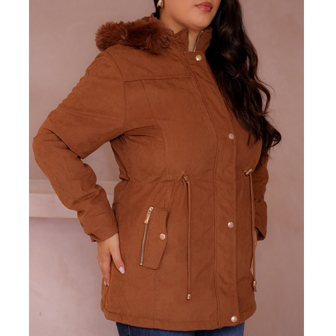 parka feminina plus size toda forrada por dentro em tecido sarja