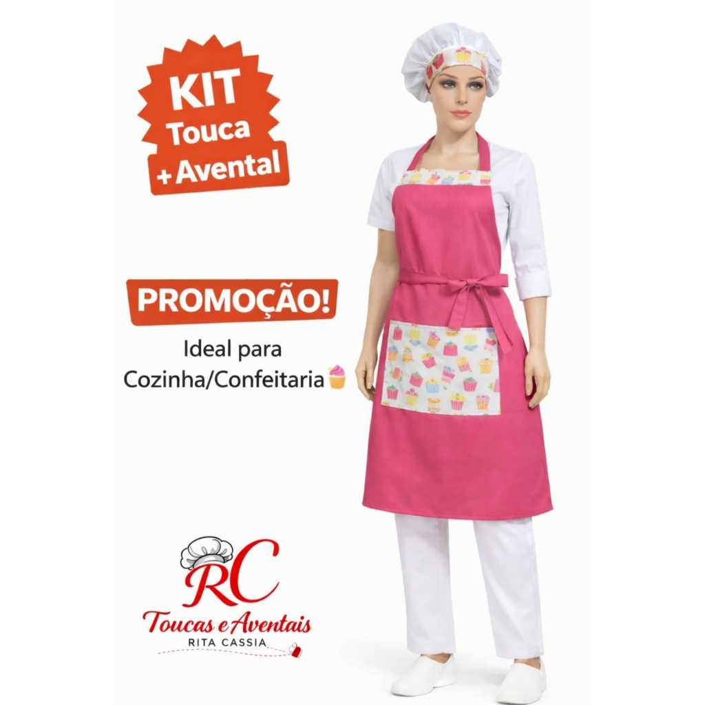 Kit Avental +Touca Cozinha/Confeitaria