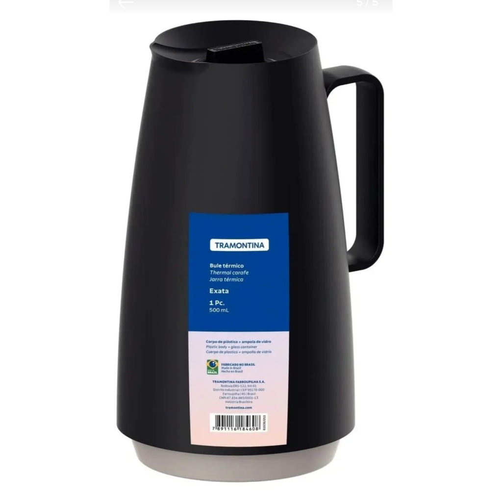 Bule Térmico Tramontina Exata Preto 500 ml 61636/053-Para Ca