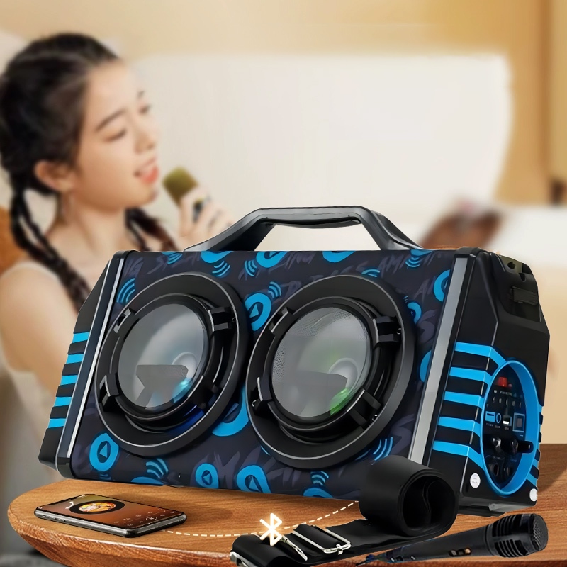 Caixa de Som Grande Potente Portátil Bluetooth com Microfone 60W