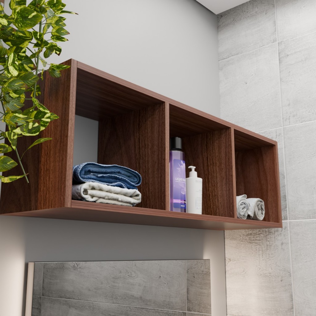 Nicho Retangular Triplo Multi-uso 90x30x25 Decoração Sala