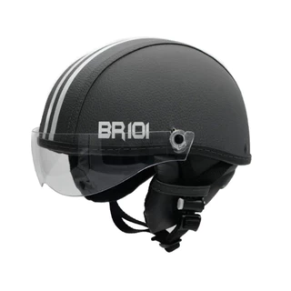 Capacete Coquinho Scooter Bike Moto Elétrica Br101 Vision Cristal Preto