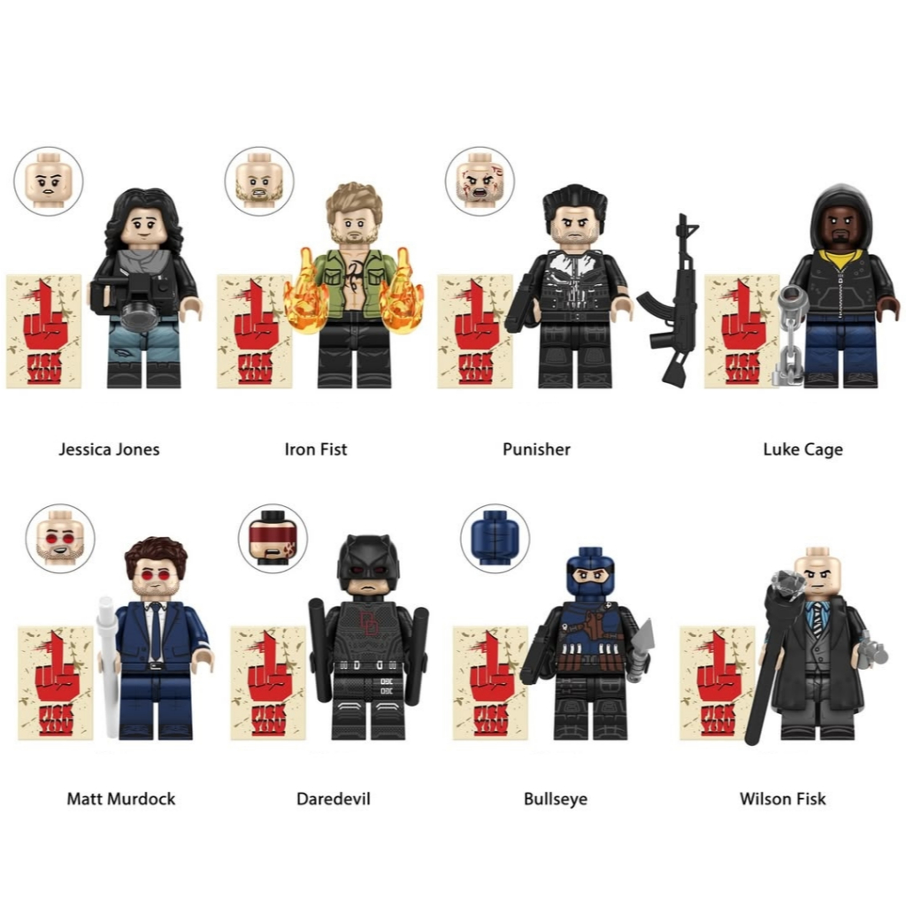 Miniaturas do Demolidor Born again minifigures daredevil Wilson Fisk justiceiro The Defenders Luke C