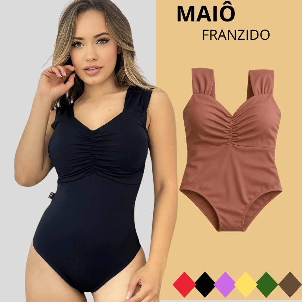 Maiô com bojo franzido e alça larga — foto 1