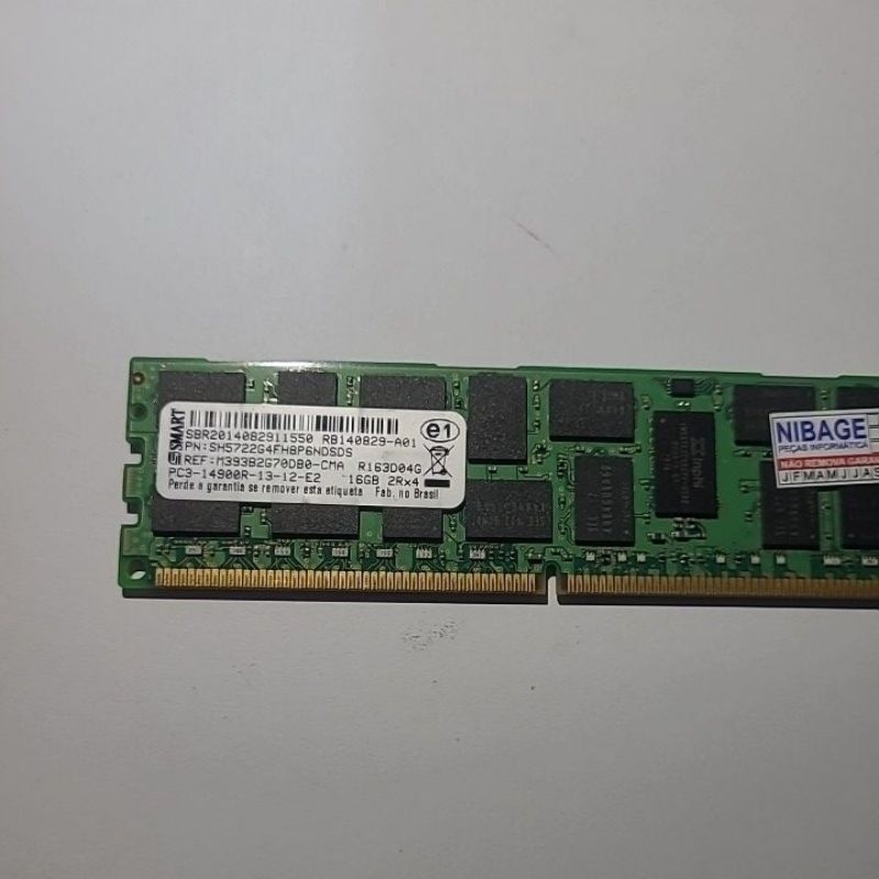 MEMÓRIA SMART 16GB DDR3 ECC REG PC3-14900R 2Rx4 M393B2G70DB0-CMA