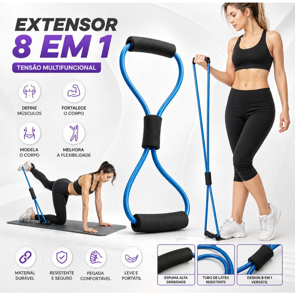 Elástico Extensor de Exercícios Pull Reducer Multi Função Academia Em ...