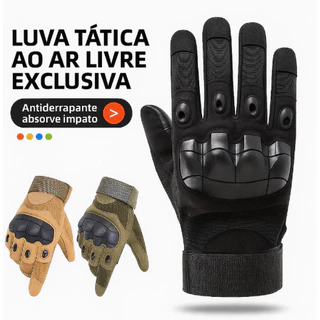 Luva Tática Inteiro ou Meio Dedo para Motocicleta Ciclismo Bicicleta Unissex Esportiva