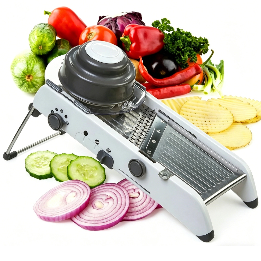 Mandoline Ajustável em Aço Inoxidável 18 Tipos de Corte, Fat