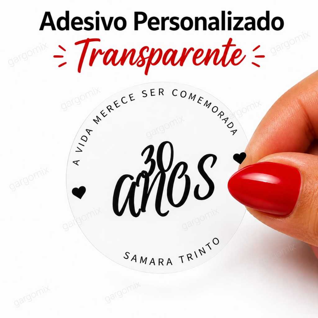 ADESIVO TRANSPARENTE PERSONALIZADO COM SUA LOGO | VINIL À PROVA D’ÁGUA | ETIQUETA ADESIVA PREMIUM + BRINDE