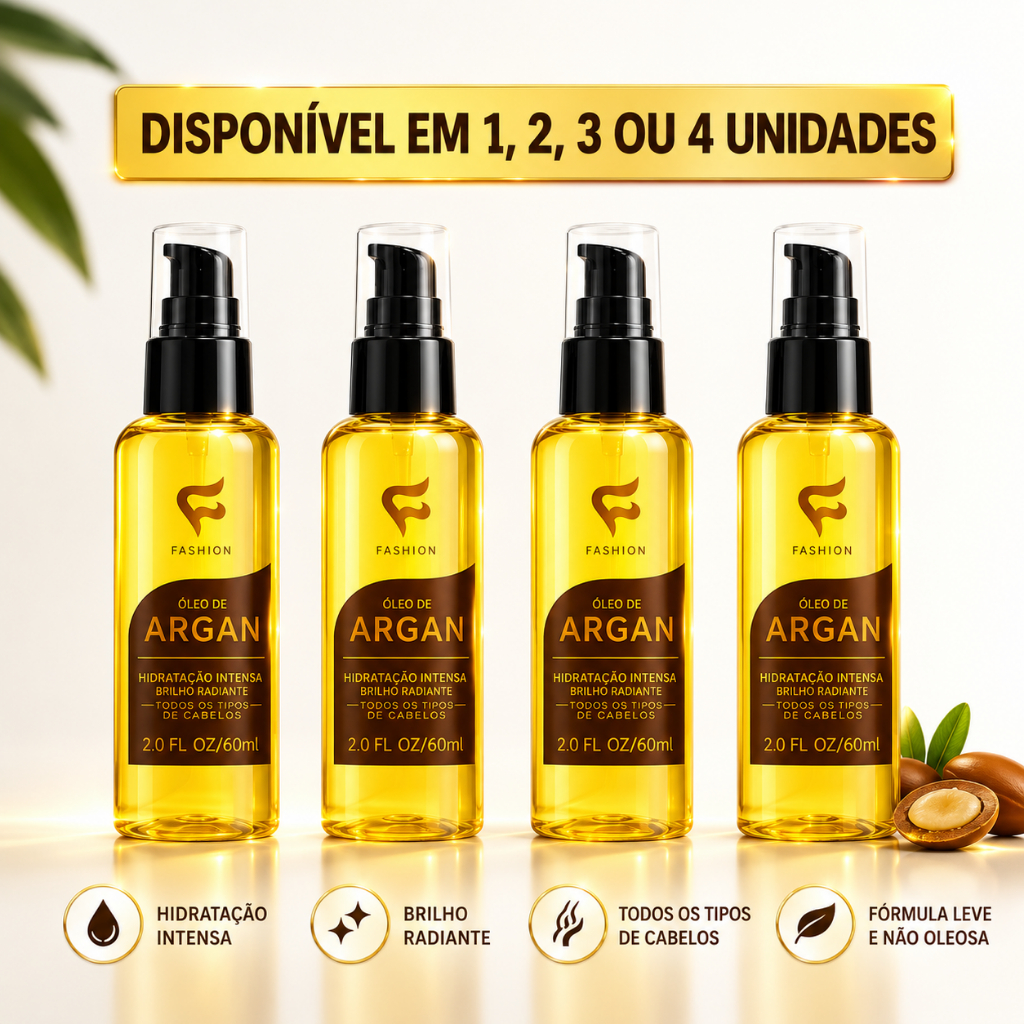 Óleo Nutritivo Argan 60ml Fashion Cosmeticos Reparador De Pontas Hidratação Anti Frizz