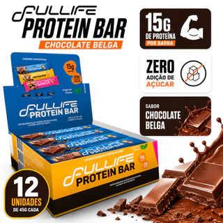 Barra de Proteína FullLife Protein Bar 15g Proteína por Barra Caixa com 12 Unidades 540g
