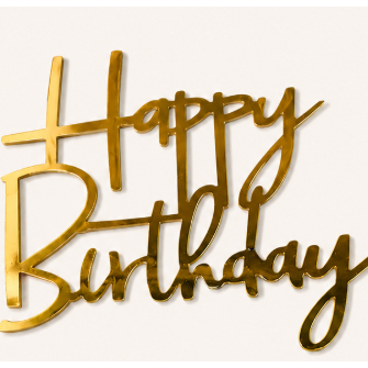Kit 10 Topo de Bolo Happy Birthday Papel Laminado Decorativo