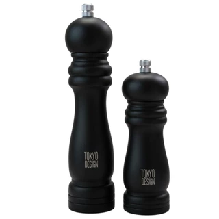 Kit 2 Moedores Temperos Condimentos Triturador Madeira Ajustável Sal Grosso Pimenta