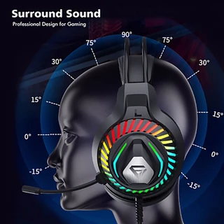 Headset Gamer com Fio 7.1 Surround RGB LED - Fone de Ouvido com Microfone para PC, PS4 e Celular