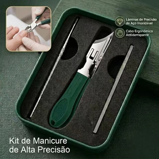 Alicate de Unha Kit - Curvo Inoxidável, Mãos e Pés, Cutícula Remover, Anti - Espirro
