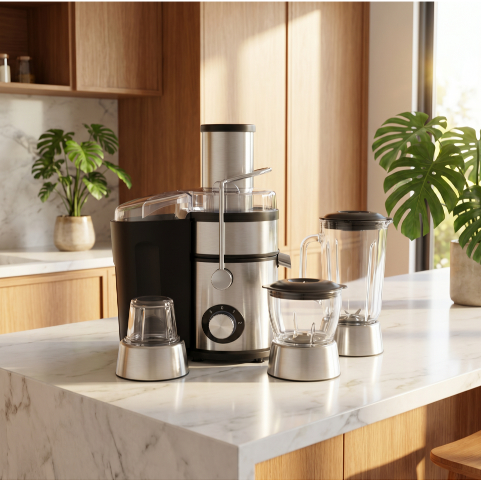 Conjunto multifuncional 4 em 1 de liquidificador e centrífuga em