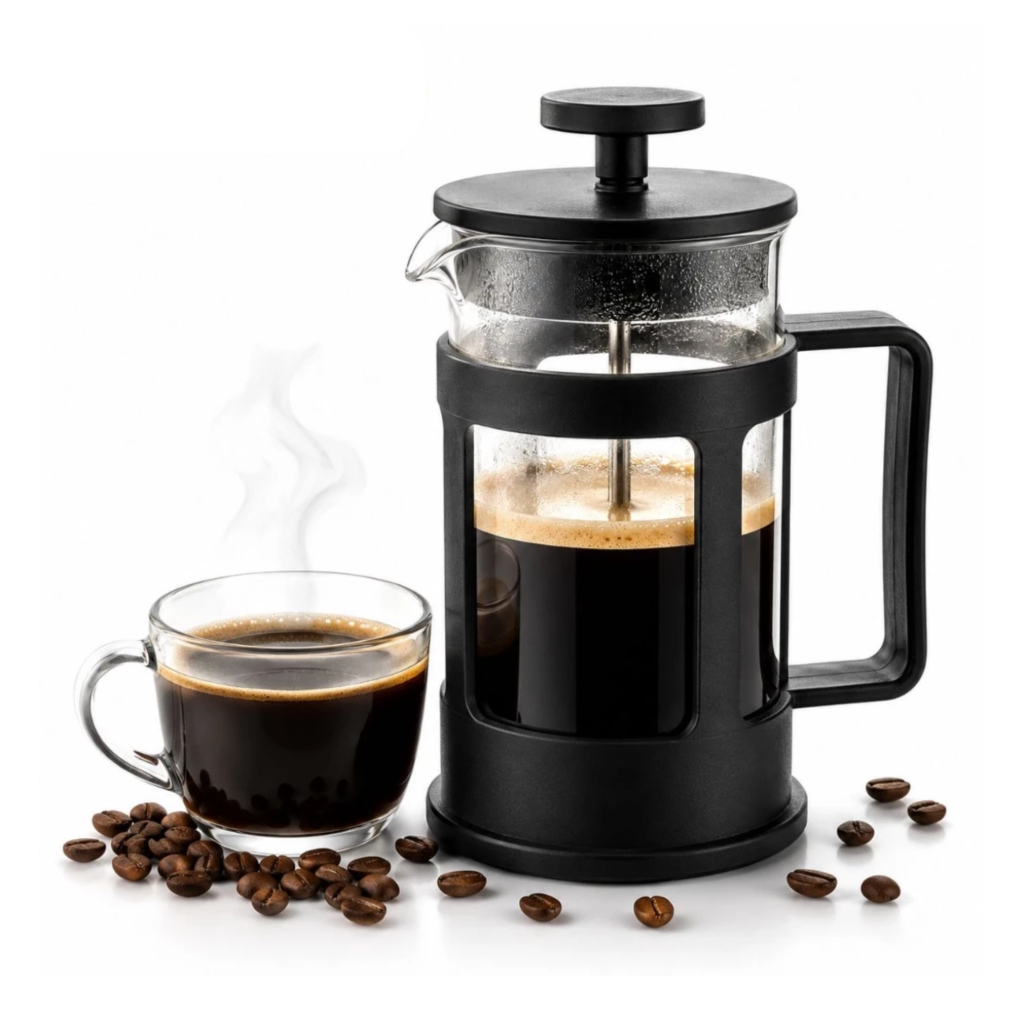 Imagem do produto Cafeteira Prensa Francesa 600ML 350ML Vidro Preto Premium Café Chá Leite Cremeira ENVIO IMEDIATO