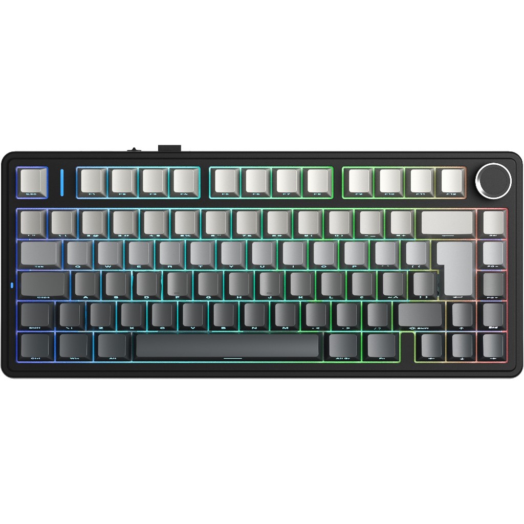 Teclado Gamer Aula F75 Bluetooth 2.4g Sem Fio Com Fio Modo Três