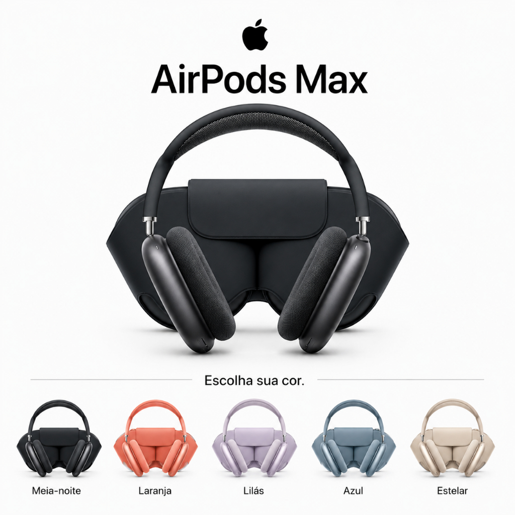 AirPods Max USB-C Bluetooth Cancelamento de Ruído Smart Case