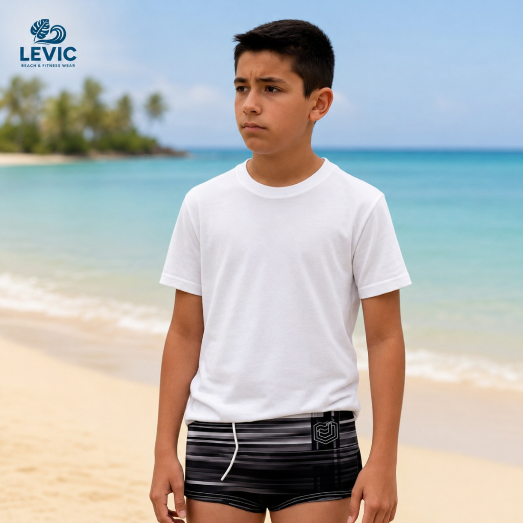 Sunga Boxer Juvenil Forrada Com Cordão Masculina Moda Praia Natação