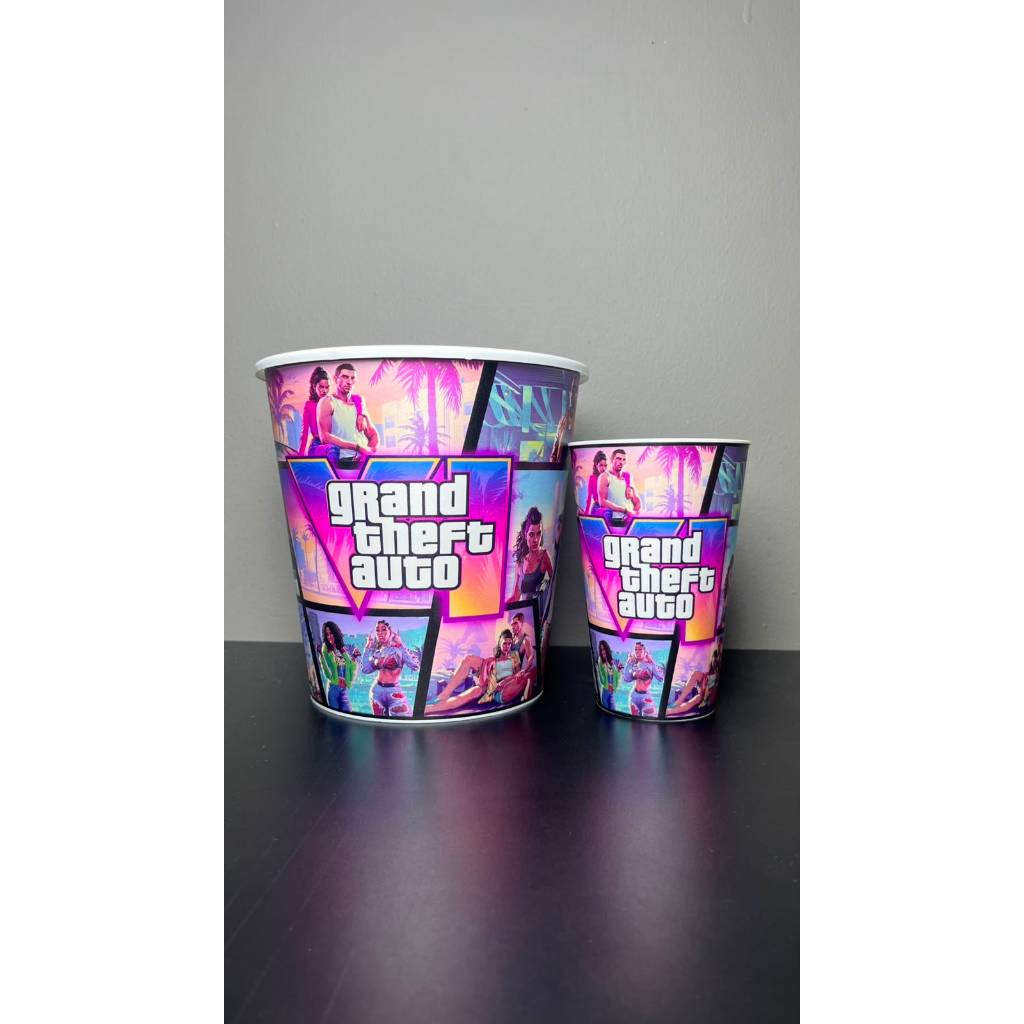 Kit Balde de Pipoca 3L e Copo 550ml GTA VI – Resistente e Durável – Envio Imediato — imagem 5