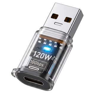 Adaptador Tipo C para USB OTG 3.2 Alta Velocidade 10Gbps Conecta Pendrive Mouse Teclado Carregamento 120W