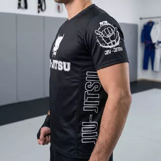 Camiseta Masculina Jiu Jitsu Pitbull Dry Fit MMA Treino Academia