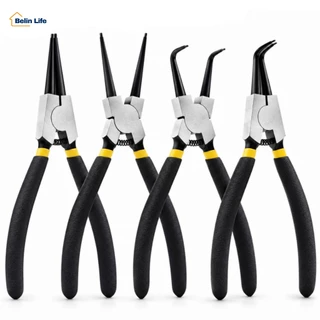 Kit Alicates para Anel de Trava LUATEK 4 Peças 143mm Pontas Retas e Curvas