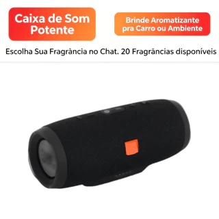 Caixa De Som Bluetooth Caixinha Portátil e Potente 6W Pen Drive, Mais Cheirinho para Carro 40ml Spray +De 20 Fragrâncias